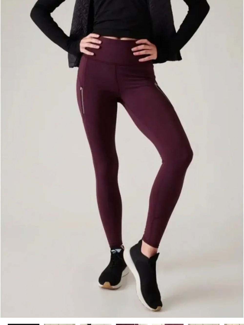 Athleta Burgundy Rainier Leggings xSmall